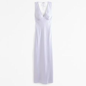 Abercrombie Plunge Cowl Back Maxi Dress Light Purple
